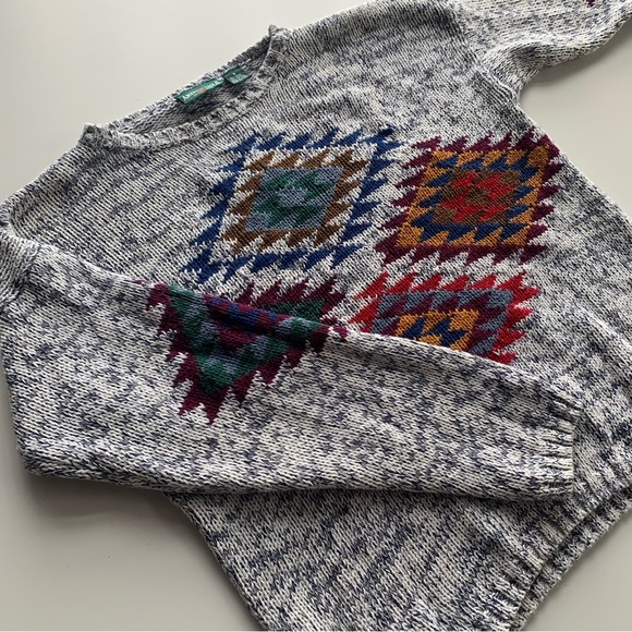 Vintage American Eagle Sweater Size MEDIUM Aztec pattern - Picture 4 of 5
